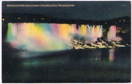 Postcard American Falls Illuminated From Canadian Side Niagara Falls - £3.11 GBP