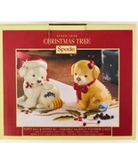 Spode Christmas Tree Puppy Salt &amp; Pepper Set 2017 Holiday Candy Cane Pre... - £31.64 GBP