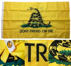 Gadsden Don&#39;t Tread On Me Yellow Rattle Snake - (3 by 5 Foot 3x5 Ft) Strongest E - £27.87 GBP