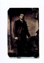 TIN TYPE from ALBUM * MAN indoors studio setting Long Coat Suit - $8.95