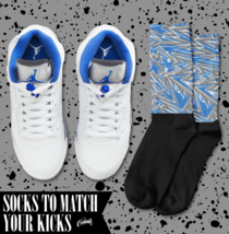 ABSTRACT Socks for J1 5 Hyper Royal Stealth 1 3 13 Game Mid Blue T Shirt - $20.69