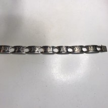 VINTAGE SIAM STERLING BLACK ENAMEL BRACELET - £16.80 GBP