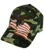 USA Men&#39;s Patriotic American Bald Eagle Adjustable Baseball Cap (Militar... - $20.44 CAD