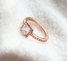 Mint Pandora Rose Gold Timeless Square Ring - £31.17 GBP