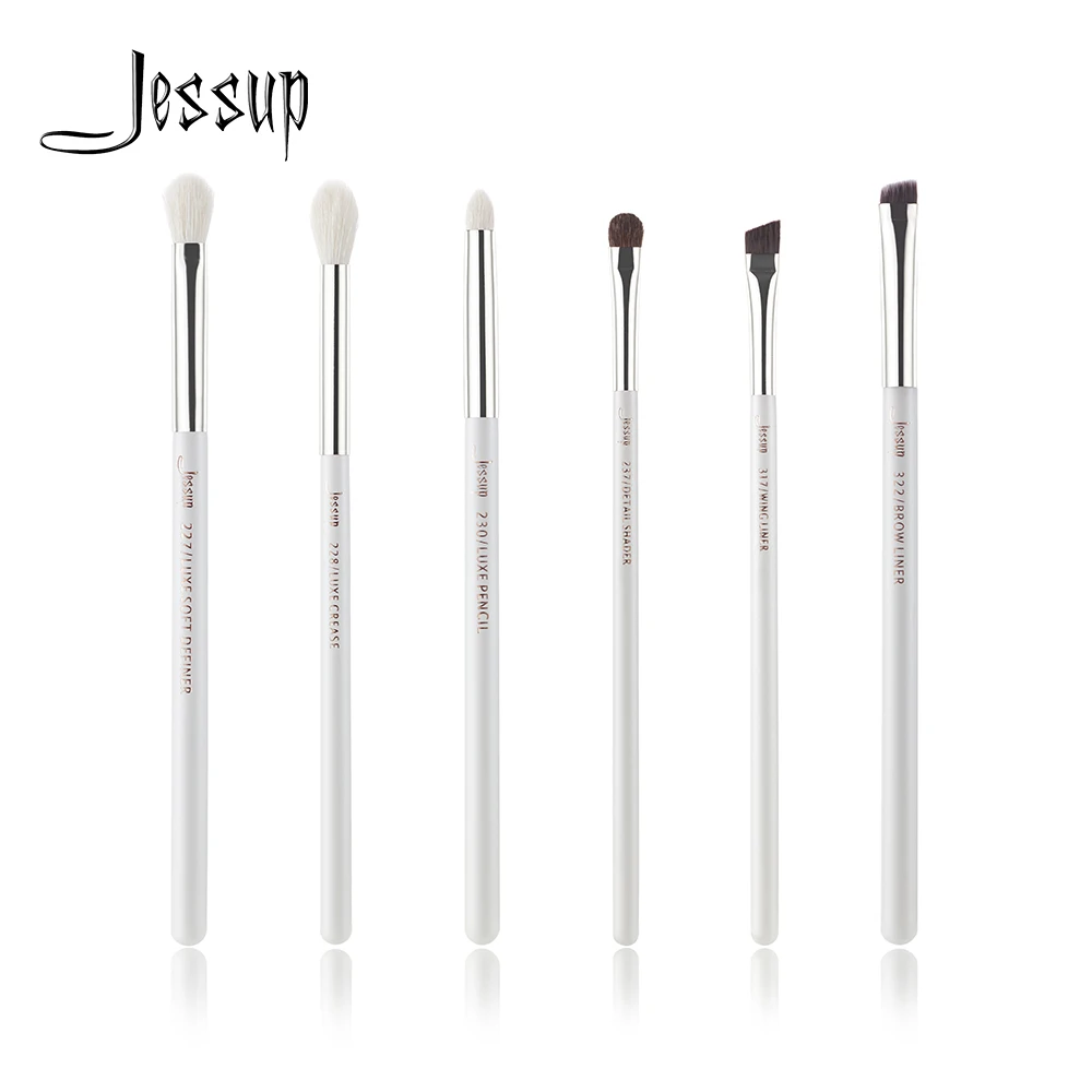 Es set 6pcs makeup brush natural synthetic eyeshadow eyeliner shader pearl white silver thumb200