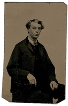 Tintype Photo of a Good Looking Young Man in Suit - 1890-1910 - £9.01 GBP