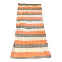 Orange And Gray Striped Fabric Shower Curtain 62”x72.5” Boho Kitsch Horizontal - £13.02 GBP