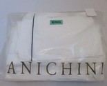 Anichini One Line Embroidery 4 Piece king sheet set white black  - $335.95