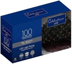Christmas Net Light LED 100-ct 4&#39; x 6&#39; ft Red, Celebrations 40802-71 - €14,39 EUR