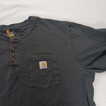 Carhartt K84 BLK Men's Black Henley Cotton Pocket Shirt Short Sleeve Size 2XL image 6