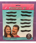 Amscan Moustache Kit 10 pieces self adhesive disguise Halloween costume - $5.48 CAD