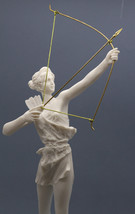 Artemis Diana with Bow Greek Roman Goddess Statue Sculpture Cast Marble 15.9 in - £87.30 GBP