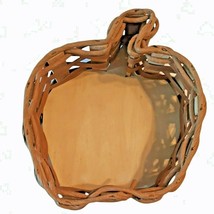 Handmade Apple Shaped Woven Basket 8&quot; Farmhouse - £17.66 GBP