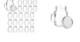 Bulk Pack 24-Pack Clear Masoon Jars 4 oz with Lids and Handles - £57.54 GBP