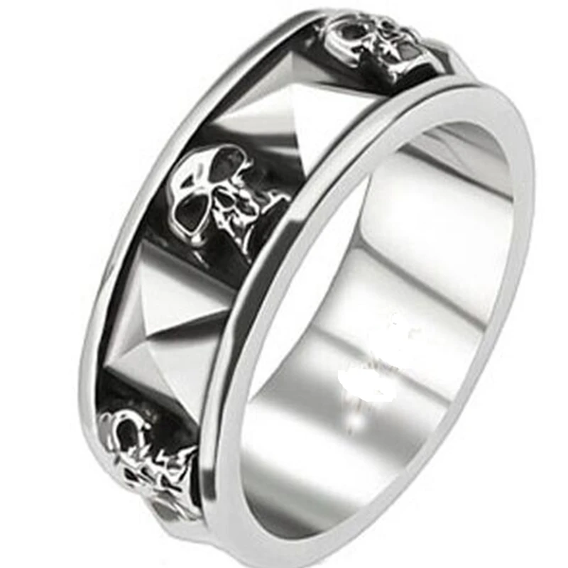 Size 7-15 Retro Vintage Stainless Steel Gothic  Ring Band Skeleton  Bone Hallowe - $33.01