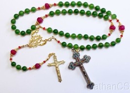 Catholic Emerald, Ruby, Vermeil &amp; Micro Mosaic, Wearable 9 Uses 2 crosses UNIQUE - £741.96 GBP