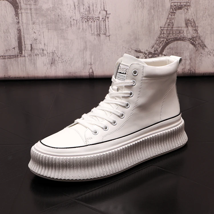 New Men High Tops Sneakers Platform Casual Shoes Hip Hop Height Increasing shoes - £76.22 GBP
