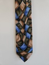 Jerry Garcia Blue/Dark Green Pattern Neck Tie, Northern Lights 100% Silk 108/300 - £18.68 GBP