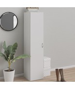 Tall Narrow White 1 Door Single Bedroom Wardrobe Closet Unit Storage She... - £116.70 GBP