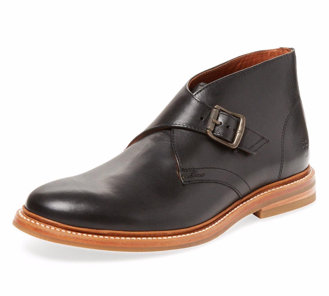 New - $358 FRYE William Monkstrap Black Leather Chukka Boots Size 9 - $148.49