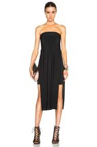 NWT Helmut Lang BLACK Faint Strapless Layered High Slit Dress 0 - €68,74 EUR