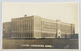 Vintage AZO RPPC Tipton Consolidated School Tipton Iowa Real Photo Postcard - £16.80 GBP