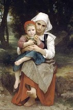 Breton Brother and Sister by William Bouguereau - Art Print - £17.29 GBP+