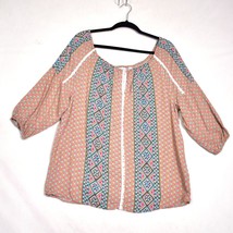 Great Northwest Indigo Women&#39;s Boho Peasant Shirt Blouse Size Medium - £14.91 GBP