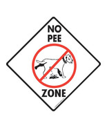 No Pee Zone with Dog Peeing Image Aluminum Sign - 6&quot; x 6&quot; - €8,60 EUR
