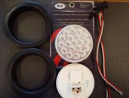 (2) 19 LED Trux 4&quot; Round Clear Lens Chrome/Mirror Back Finish Stop Tail ... - $60.00