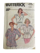 Butterick Sewing Pattern 3769 Fast Easy Blouse Shirt Top Casual 1980s L ... - $10.99