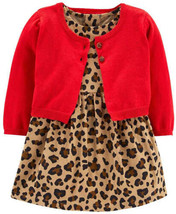 allbrand365 designer Toddler Girls 2 Pieces Dress &amp; Sweater Size 24M Color Brown - £23.43 GBP
