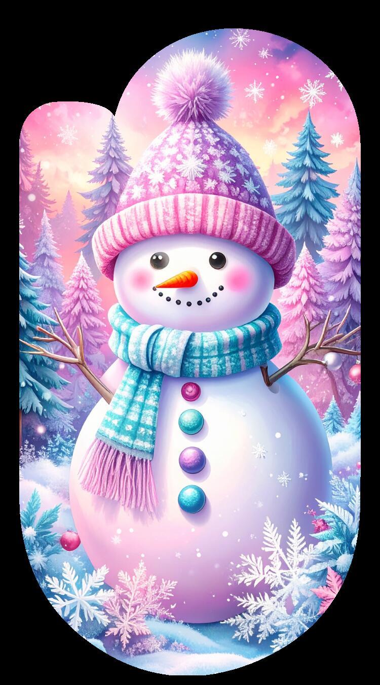 Winter Christmas Snowman Paperclip Design Clipart 120PNG Digital Download  Item image 2
