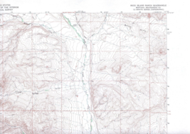 Rock Island Ranch, Montana 1965 Vintage USGS Topo Map 7.5 Quadrangle Top... - £18.80 GBP