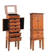 Vintage Jewelry Storage Standing with Top Flip Makeup Mirror - $276.26 CAD