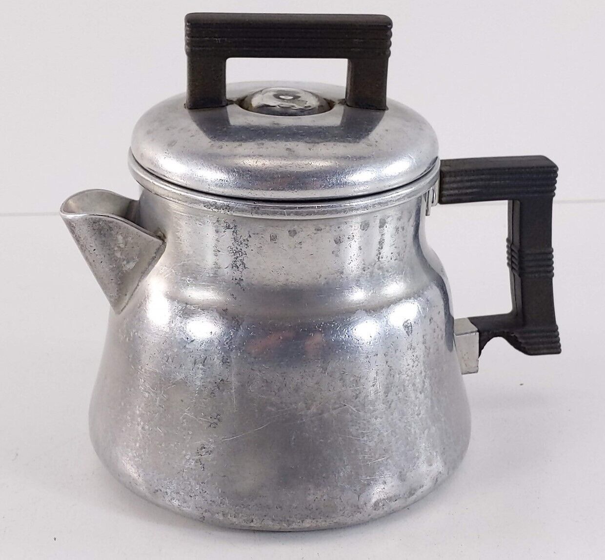 WEAR-EVER 3002 Vintage Aluminum 2 Cup Coffee Pot Glass Knob - £79.12 GBP