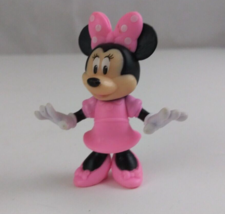 Vintage Disney Minnie Mouse Pink Dress &amp; Bow 2.25&quot; Mini Figure - $7.91