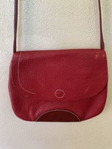 Vintage Peter Kent Pebble Leather Red Crossbody Handbag - £46.15 GBP