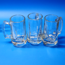 Libbey Glass Beer Mug Steins Thumb Rest Rounded Panels 12 Ounce - Heavy Set Of 3 - £27.86 GBP