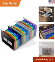 7-Pocket Accordion Hanging File Folders - Color-Coded, Durable Plastic Set - $728.59 MXN