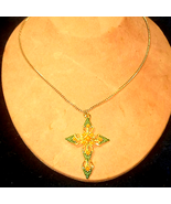 Stunning MULTICOLORED Vintage Cross necklace - £17.83 GBP