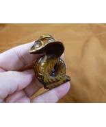 (Y-SNAK-CO-724) Brown Tiger&#39;s eye SNAKE COBRA snakes carving FIGURINE GE... - $464.90 MXN
