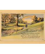 My Friend Poem Postcard Man &amp; His Dog And Rainbows, Good &amp; Faithful Frie... - $26.25