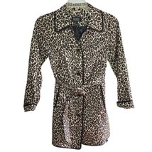 Dennis by Dennis Basso Women&#39;s Size XS Leopard Print Rain Trench Coat - £19.27 GBP