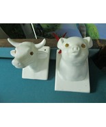 VINTAGE CERAMIC WALL HANGERS COW PIGGLET [67] - $1,053.55 MXN