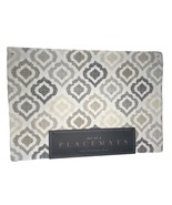 Town and Country Geo Ikat Placemats Easy Care Set of 4 Beige Beautiful  - £30.81 GBP