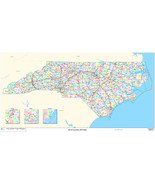 North Carolina State Zipcode Laminated Wall Map - £62.27 GBP