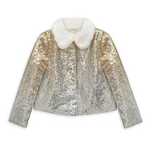 Disney Store Disney Princess Silver/Gold Sequin Jacket for Girls Sz 5-6 NEW - £38.76 GBP
