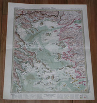 1927 Map Of Aeg EAN Sea Lesbos Chios Samos Mykonos Naxos Limnos Cyclades Greece - £27.40 GBP