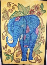 Traditional Jaipur Hand Painted Elephants Poster, Indian Wall Decor, Hippie Tape - £13.94 GBP